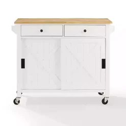 White Barn Door Kitchen Cart