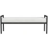White Boucle Black Metal Bench