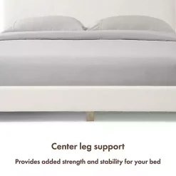 White Boucle Karson Queen Platform Bed