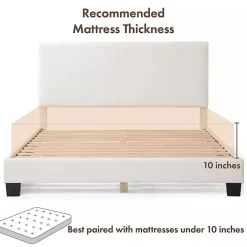 White Boucle Karson Queen Platform Bed