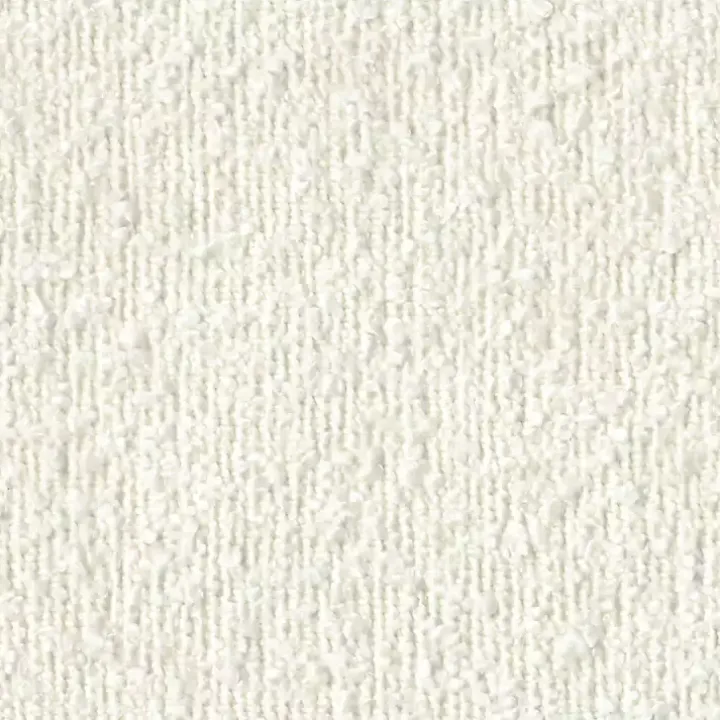 White Boucle Wood Frame Accent Chair