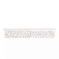 White Carved Floral Decorative Wall Shelf