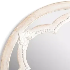 White Carved Petal Wall Mirror