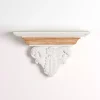 White Carved Wood Floating Wall Shelf