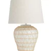 White Ceramic and Jute Woven Table Lamp
