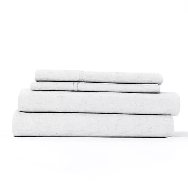 White Chambray 4-pc. California King Sheet Set