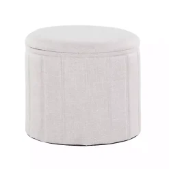 White Collapsible Storage Ottoman