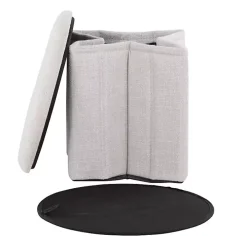 White Collapsible Storage Ottoman
