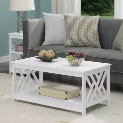 White Cut-Out Sides Coffee Table