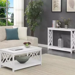 White Cut-Out Sides Coffee Table