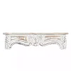 White Distressed Carved Wood Acanthus Wall Shelf