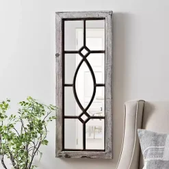 White Distressed Panel Wall Mirror