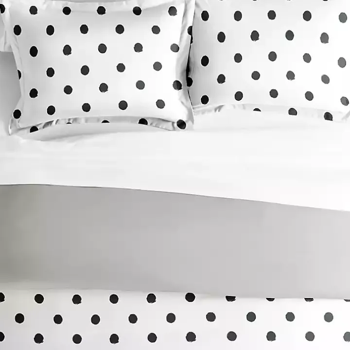 White Dotted Reversible 2-pc. Twin Duvet Cover Set