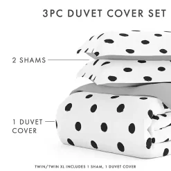 White Dotted Reversible 2-pc. Twin Duvet Cover Set