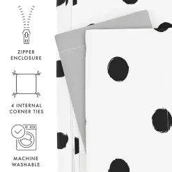 White Dotted Reversible 2-pc. Twin Duvet Cover Set