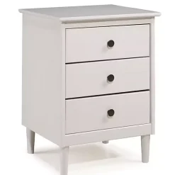 White 3-Drawer Wood Nightstand