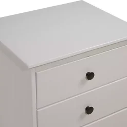 White 3-Drawer Wood Nightstand