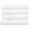 White Essential Cotton Bath Towels, Set of 4