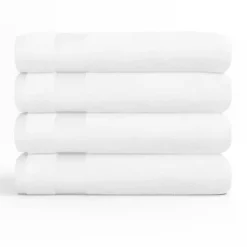White Essential Cotton Bath Towels, Set of 4