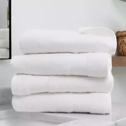 White Essential Cotton Bath Towels, Set of 4