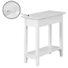 White Flip Top Charging Accent Table