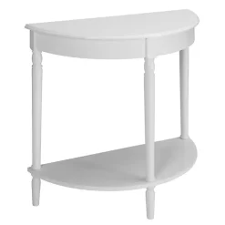 White French Country Half Round Console Table
