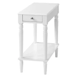 White French Country Single Drawer Accent Table
