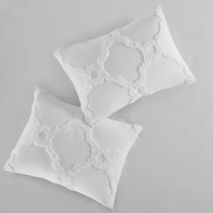 White Geometric Full/Queen 3-pc. Comforter Set