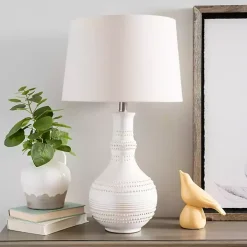 White Glaze Serenia Ceramic Table Lamp
