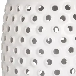 White Hobnail Table Lamp with Nightlight