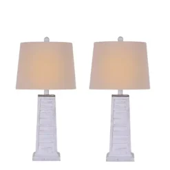 White Louvered Shutter Table Lamps, Set of 2