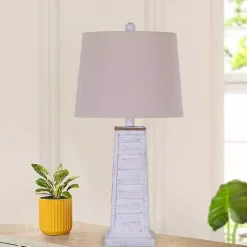 White Louvered Shutter Table Lamps, Set of 2