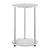 White Marble Two Tiered Metal Accent Table