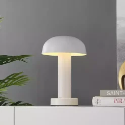 White Metal LED Cordless Touch Lamp, 10 in.