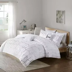 White Metallic 5-pc. Full/Queen Comforter Set