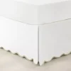 White Neutral Scalloped Coastal Queen Bed Skirt