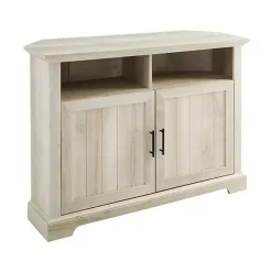 White Oak Grooved Door Corner TV Stand