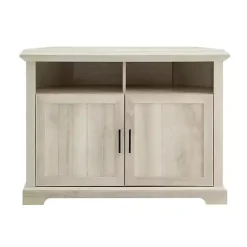 White Oak Grooved Door Corner TV Stand