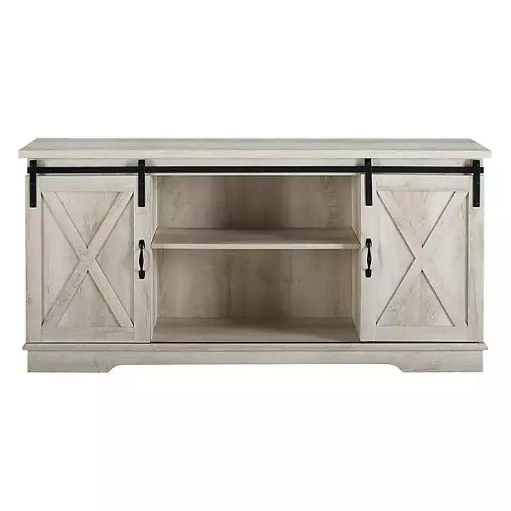 White Oak Sliding Barn Door TV Stand