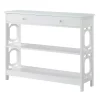 White Octagon 2-Shelf Console Table