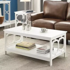 White Octagon Single Shelf Coffee Table