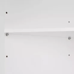 White Open Shelf Corner Cabinet