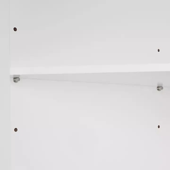 White Open Shelf Corner Cabinet