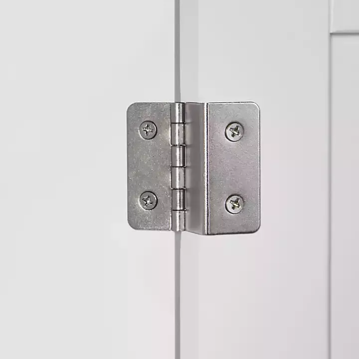 White Open Shelf Corner Cabinet