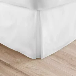 White Pleated Microfiber Queen Bed Skirt