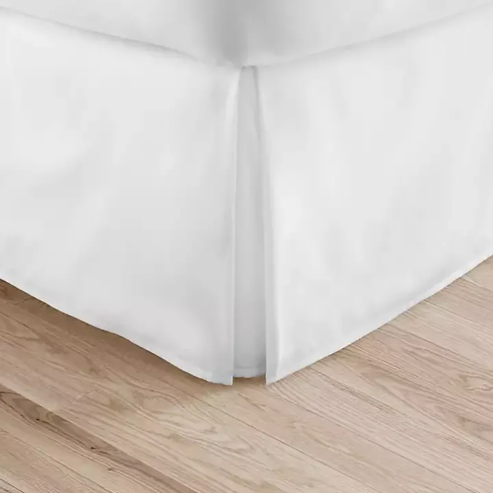 White Pleated Microfiber Twin Bed Skirt