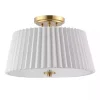 White Pleated Shade Flush Mount Light