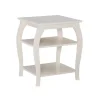 White Prismatic Wood Accent Table