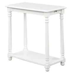 White Regent Wood Accent Table
