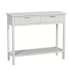 White Ribbed Wood 2-Drawer Colleen Console Table